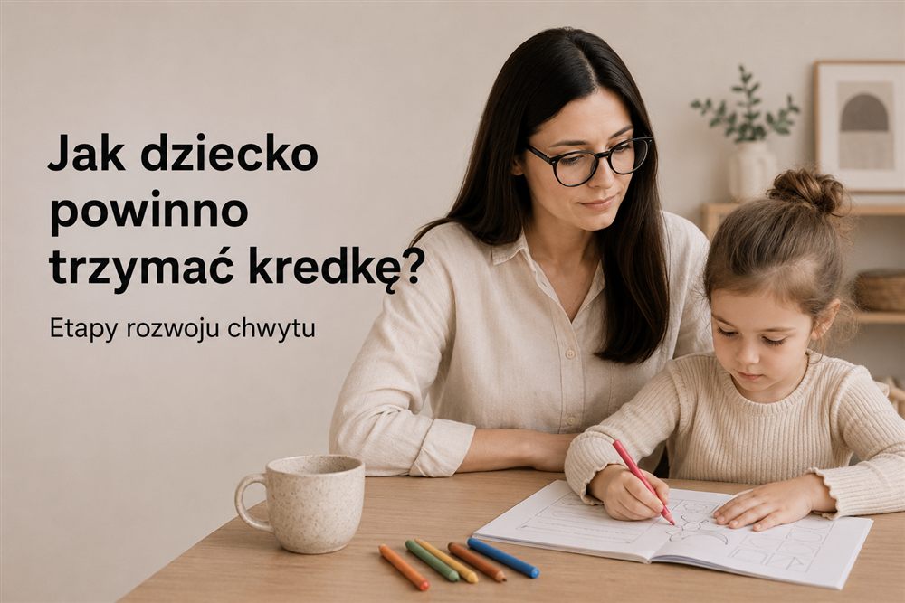 Dziecko trzymające kredkę podczas rysowania przy stole