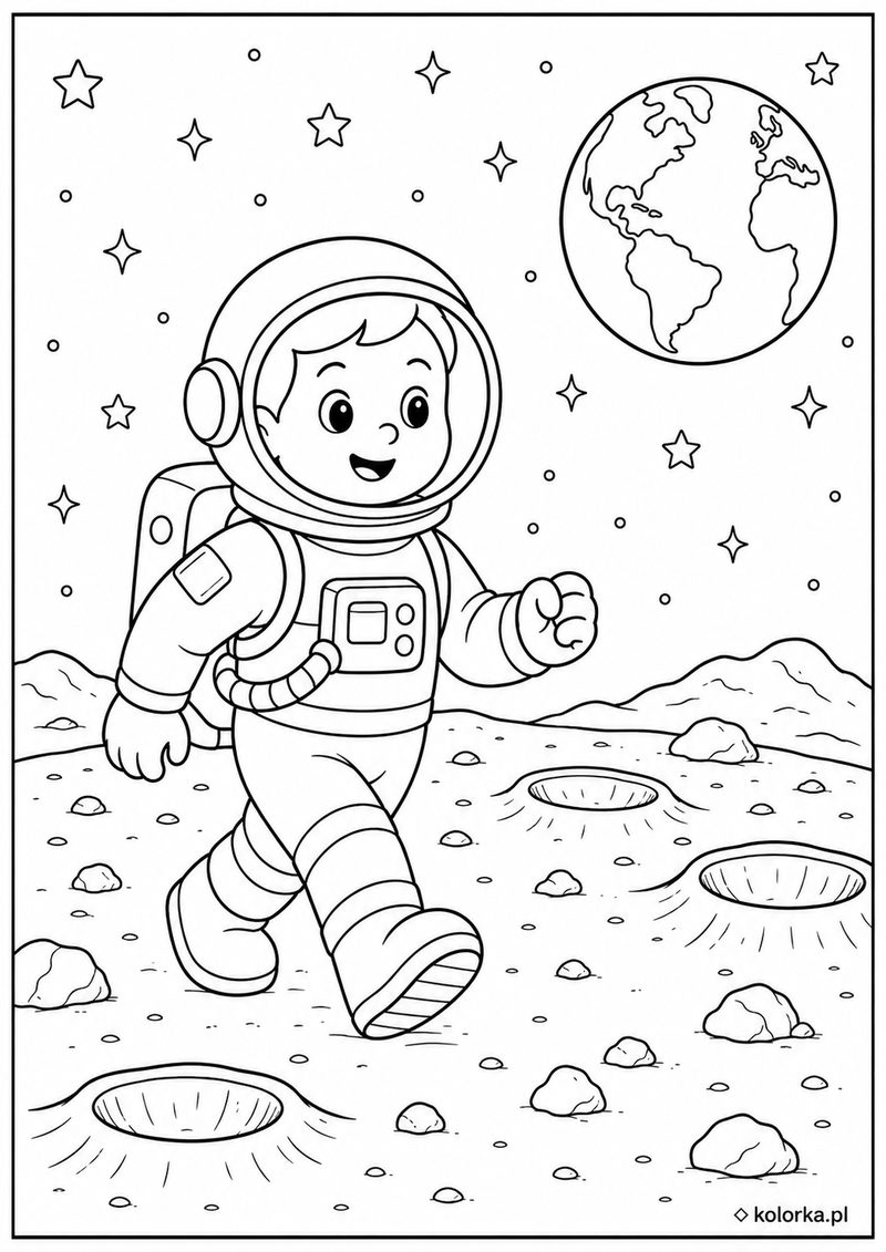 Astronauci, kosmos i planety - astronauta pracujący na stacji