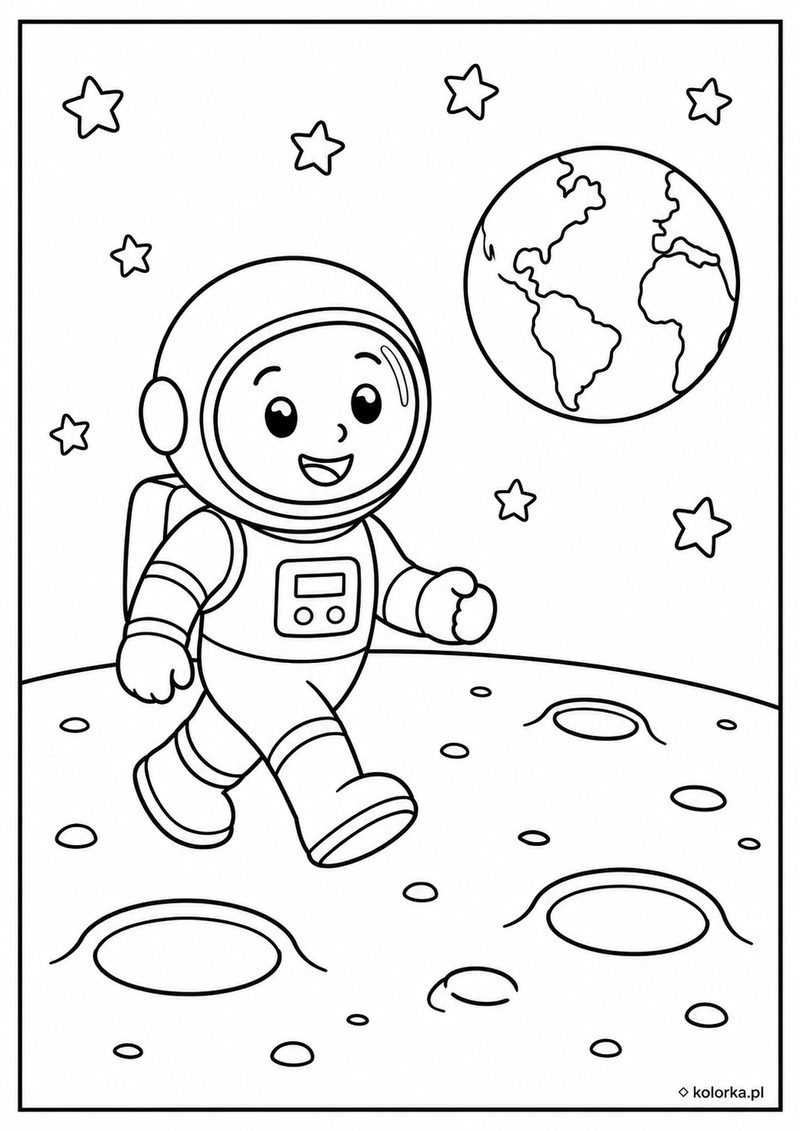 Astronauci, kosmos i planety - astronauta oglądający Ziemię